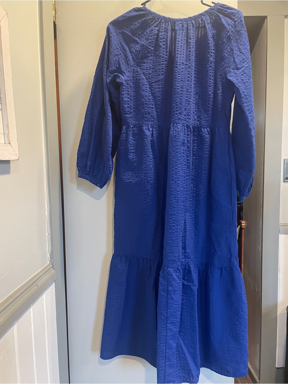 Old Navy Blue Textured Button-Front Maxi Dress size S - Picture 6 of 6